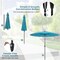 Costway 9 FT Patio Round Market Umbrella with Push Button Tilt, Crank Handle, Vented Top Tan/Navy/Wine/Turquoise